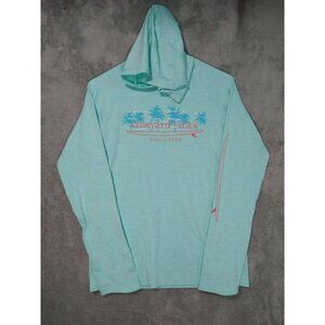 Vineyard Vines Hoodie Boys Large Blue On The Waves Surf Logo Performance